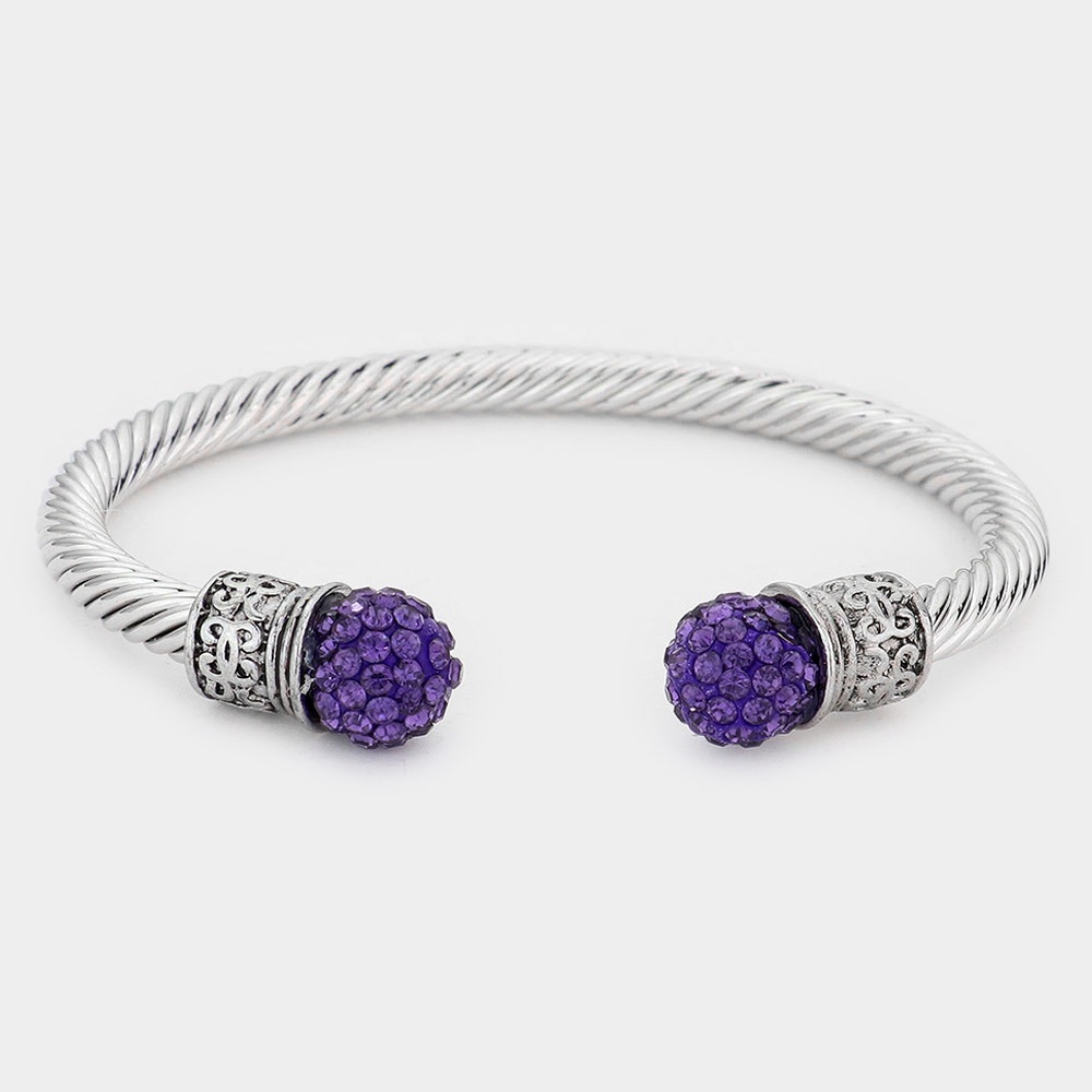 Shamballa ball cuff bracelet